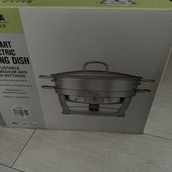 New Bella 5 quart Electric Chafing Dish adjustable low, medium, high settings