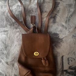 Coach Vintage Brown Leather Backpack