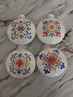 Colorful Talavera Inspired Plastic Ornaments 