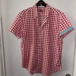 Robert Graham Men’s Pink Plaid X-Large Tailored Fit Shirt 