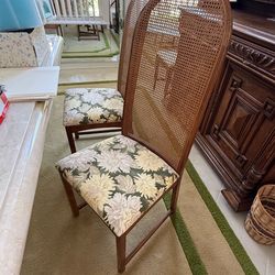 Milo Baughman Style Dining Chairs – Set of 6 (Cane Back, Mid-Century Modern)