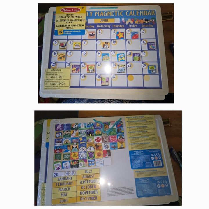 🆕️️💲SAVE $2 TODAY💲MELISSA AND DOUG LARGE MAGNETIC CALENDAR. 112 MAGNETS FOR EVERY OCCASION
