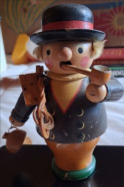 German Wooden Incense Smoker Figurine