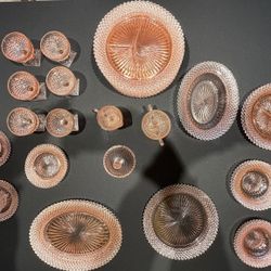 Pink Depression Glass Dinner and Luncheon Dinnerware 