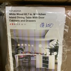 Wooden Dining Table With Cabinets