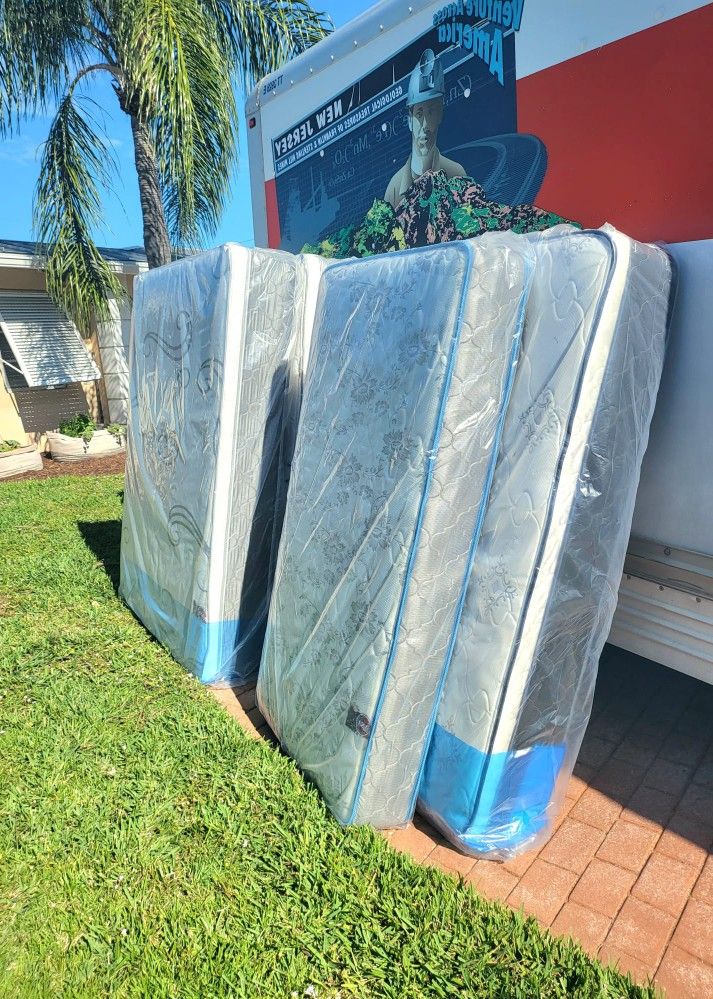 NEW QUEEN PILLOW TOP MATTRESS AND BOX SPRING -- Also Available In All Sizes.