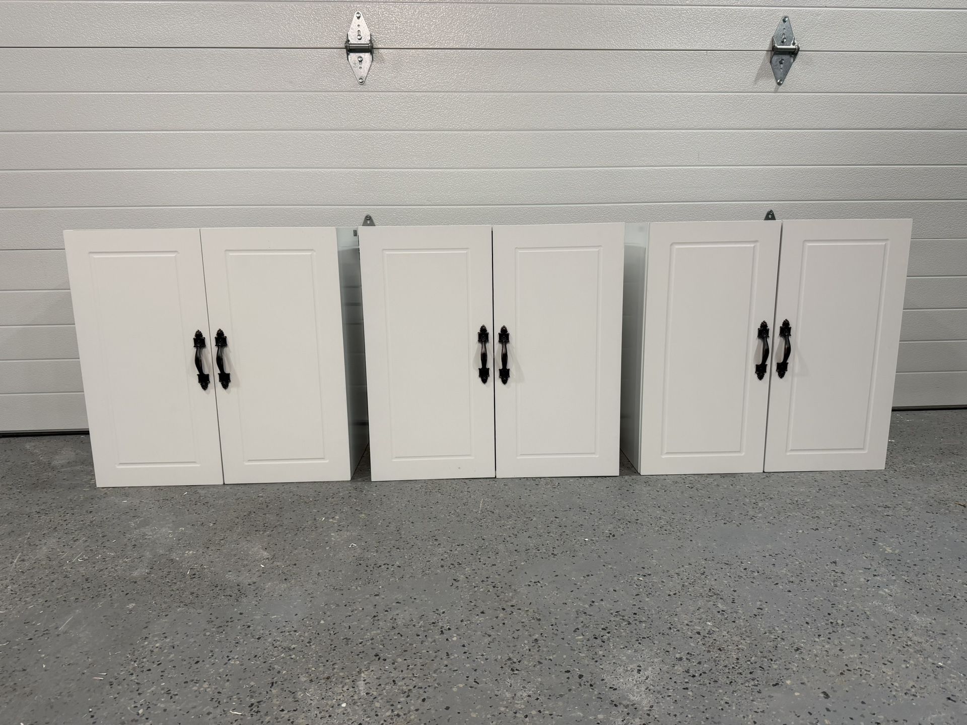 Selling all 3 cabinets together Wall Cabinet 11.8"D x 23.6"W x 23.6"H 2 Doors, Adjustable Shelf