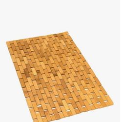 Bamboo Bath Mat (24 x 16 inches, Medium) Natural Bamboo with Wooden Look, Non Slip and Water Resistant
