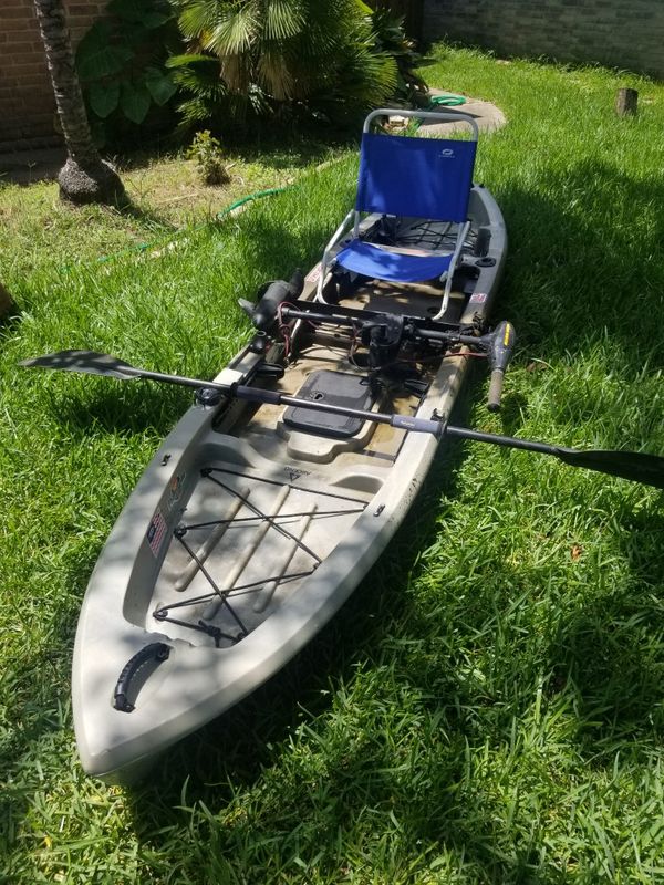 12ft ascend brand kayak with trolling motor and paddle for ...