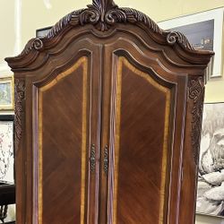 Haverty Furniture 3 drawer Solid Wood 2 Piece Armoire in Cognac Color 