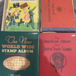 Scott Stamp Album Plus 3 More 4 Toy tap Albums With Stamps 