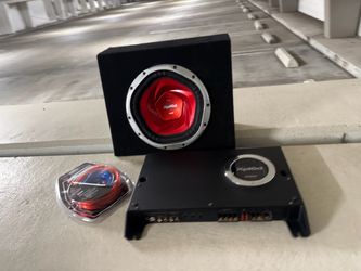 Car Subwoofer Box, Amplifier, and Wiring Kit