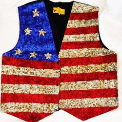 Patriotic Flag Vest XXL/ 2X  JC vintage 4th of July Stars  Stripes