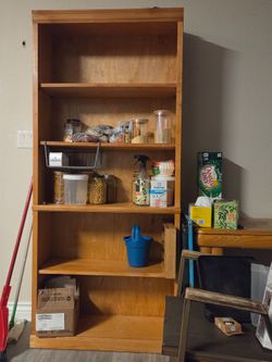 Tall Wooden Bookshelf 5-Shelf