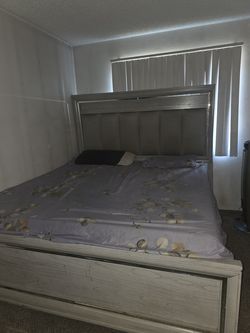 King size bed with side table or dressing table