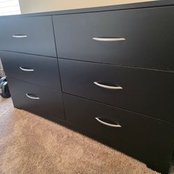 Black Dresser - 6 Drawers