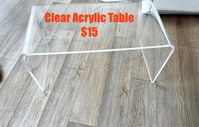 Clear acrylic table
