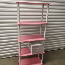 5 Tier Pink Standing Shelf Good Condition 24x12 Address In Description 