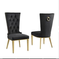 Black And Gold Lofting/Dining Chairs 