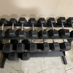 5-50lbs Dumbbells w/Rack 