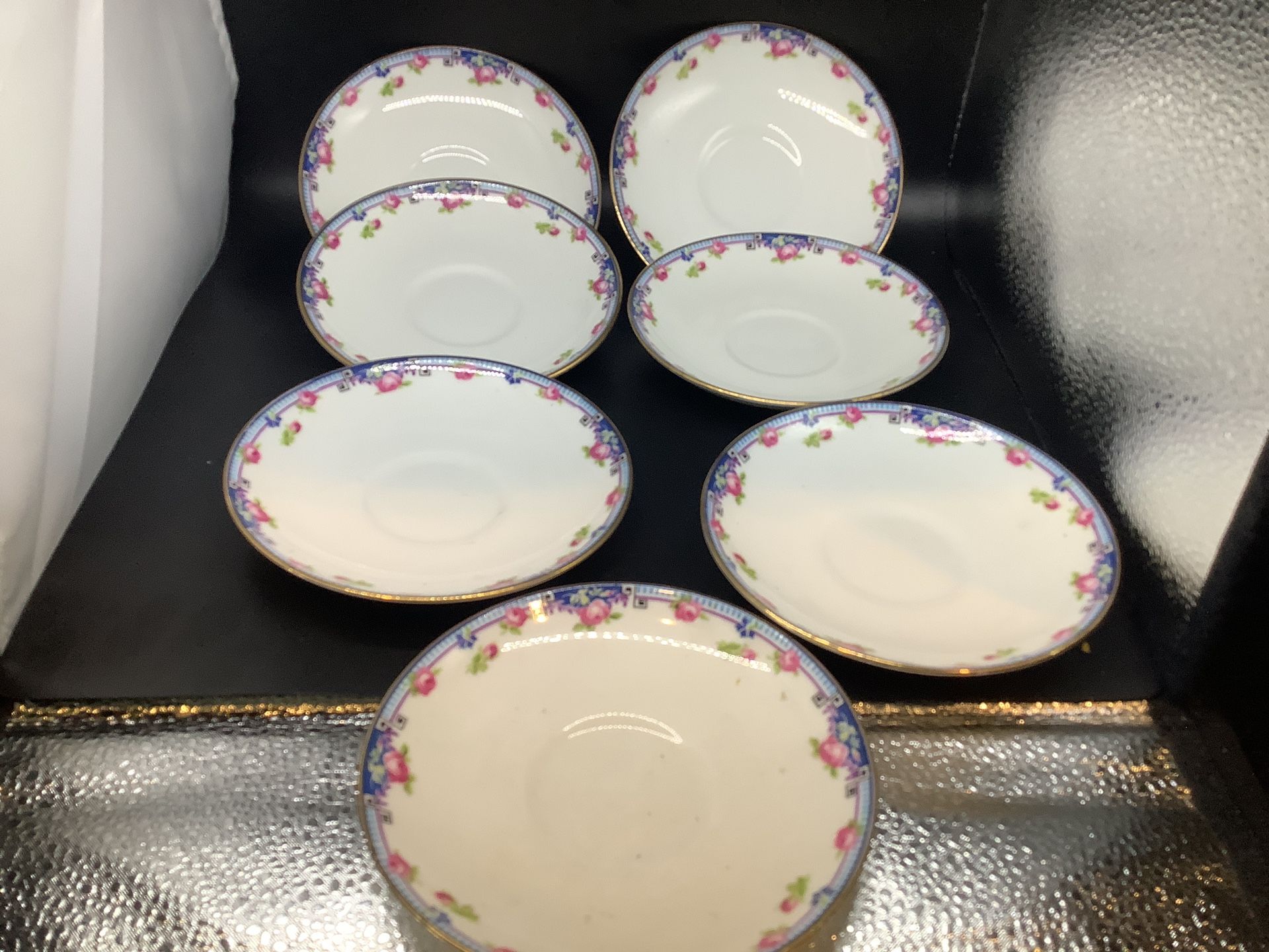 Paragon Victoriana Rose Fruit Dessert bowls Set of 7 Bone China England Rare Color Amazing