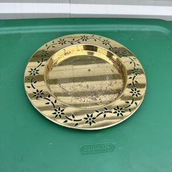 Brass Plate With Flowers