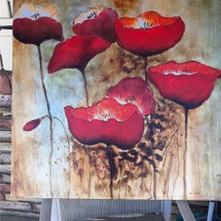 Poppy Picture. 36”x36”