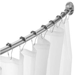 New 40 to 72 in Adjustable Curved Shower Curtain Rod Brushed Nickel