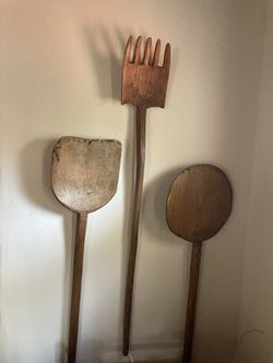 Antique Wooden Wall Utensils