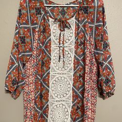 Women’s Large Geometric Print Blouse - 2$