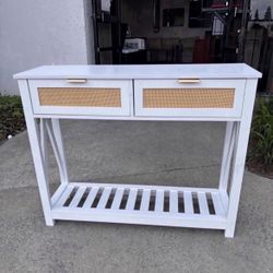 New In Box 39.3"x11.8"x31.5 White Wooden Entryway Console Table Kitchen Console Cabinet