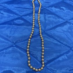 Vintage Faux Pearl Necklace Long Strand Beaded Classic Ivory 