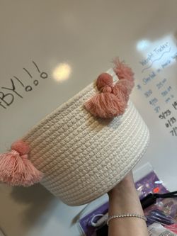 Pink And Badge Basket 