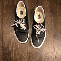 Vans Old Skool Skate Shoes Size 10 Fabric Painted Black