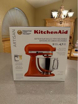 Kitchenaid 5qt tilt-head mixer, scorched orange