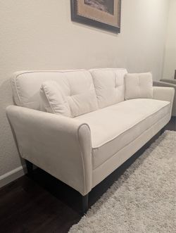 Beautiful Cream White Upholstered Sofa
