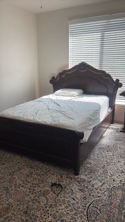 Free bed, dresser, and box spring. Mattress not included.  In Monrovia.