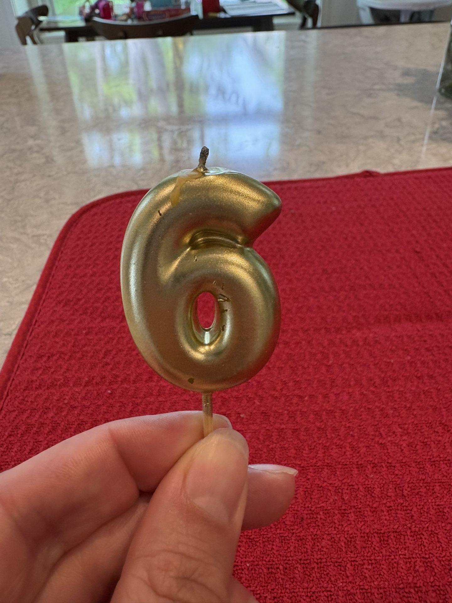 Free Gold “6” Candle