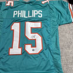 JAELAN PHILLIPS AUTOGRAPH SIGNED Custom Jersey - Beckett Coa - Miami Dolphins