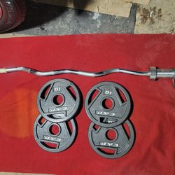 2" HOLE  OLYMPIC PLATES 40LBs.   4-10s.   AND  EZCURL BAR WITH SQUEEZE CLIPS 
11525 S HALSTED DUNKIN DONUTS/7111.S WESTERN WALGREENS 
85$  CASH ONLY A