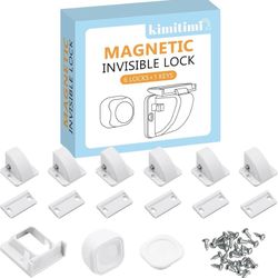 new 6 Pack Magnetic Cabinet Locks Baby Proofing - Child Safety Cabinet Latch Locks with Adhesive, No Drill or Tools Installation, for Cabinets Drawers