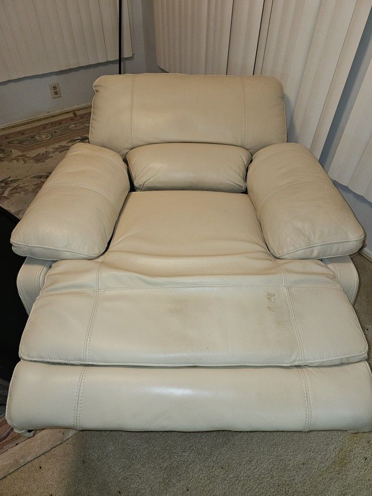 Cream Leather Electric Recliners