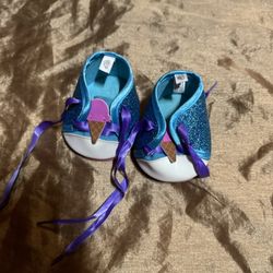 BAB Build A Bear Shoes pairs of shoes Work Boots Ice Cream blue Glitter purple l