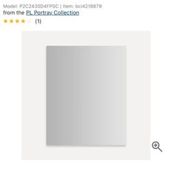 Robern P2C2430D4FPSC PL Portray 23-1/4" x 30" Frameless Single Door Medicine Cabinet with Slow Close Hinges