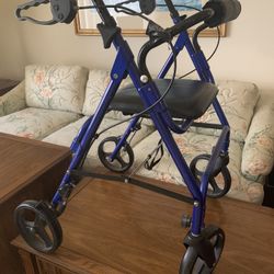 Walker Rollator With Seat and Folds For Transport 
