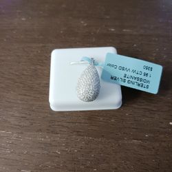 Sterling  Silver  Moissanite Teardrop Pendant 