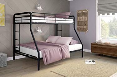 Twin over full black metal bunk bed