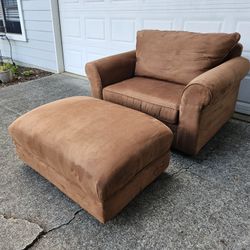 March Furniture Large Chair and Ottoman Made In USA 
