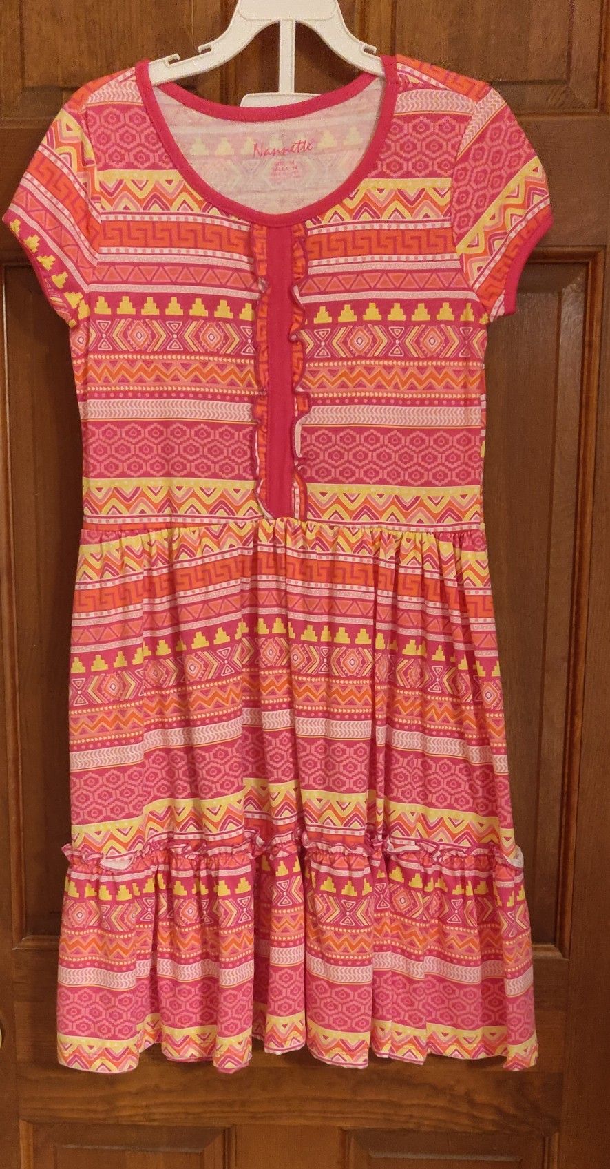 Girls Pink/Orange/Yellow Dress Size 14