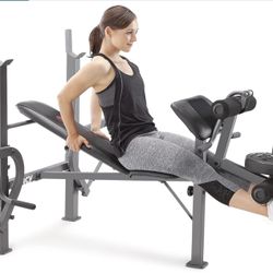 Marcy Standard Weight Bench With Leg Extension And Butterfly Attachments.